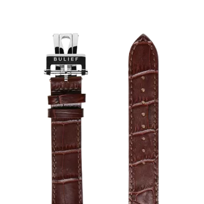 Brown Croco Style Leather - Steel Buckle